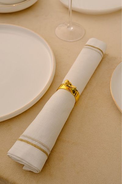 Karaca Home Δαχτυλίδι χαρτοπετσέτας Bird 4 τεμαχίων χρυσό
