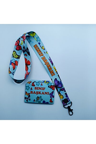 CİCCİBİCCİSHOP Kelebekli Sınıf Başkanı(TURKUAZ RENKLİ)25 Mm (GENİŞ)boyun Askı...