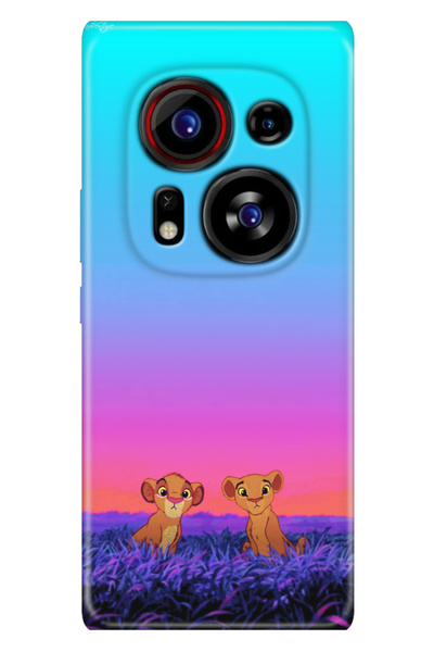 TECNO Phantom X2 Pro Kılıf AD9 Desenli Baskılı Silikon Junior Aslanlar
