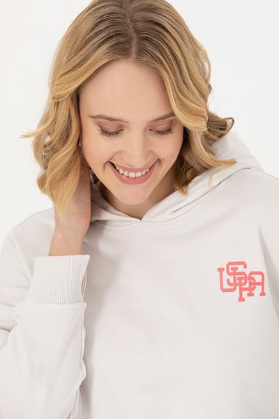 U.S. Polo Assn. Women's Stone Hooded Sweatshirt 50279848 -Vr049
