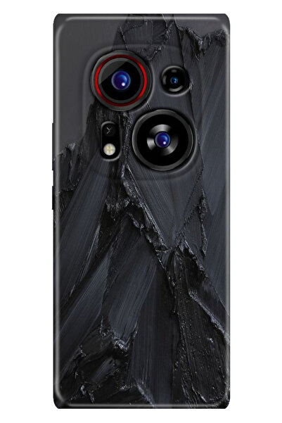TECNO Phantom X2 Pro Kılıf Desenli Silikon Baskılı Siyah Beton