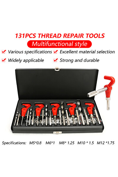 Choice نمط جديد 131 قطعة أداة إصلاح الخيوط M5 M6 M8 M10 M12 مفتاح ربط مثقاب م...