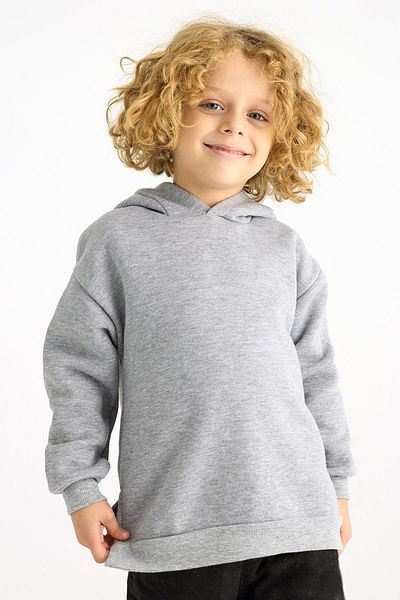 zepkids Hanorac pentru fetiță, cu mânecă lungă, culoare gri