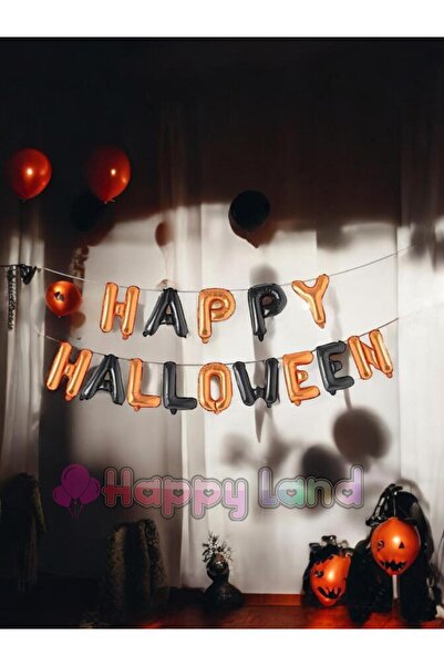 Happyland Halloween Halloween Happy Halloween Written Foil Balloon Set