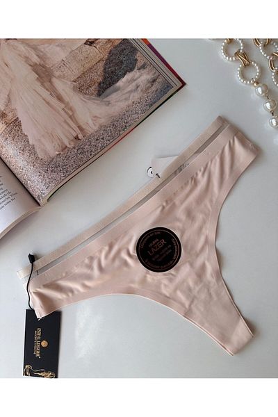 İntive Lingerie Γνήσιο Laser Cut Spandex Invisible Seamless Διαφανές λεπτομερές στρινγκ- 2803