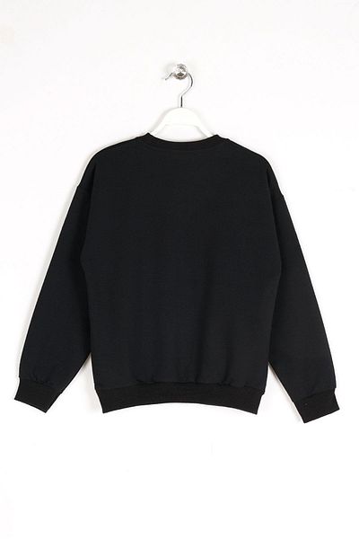 zepkids Crew Neck Long Sleeve Black Color Girl's Sweatshirt