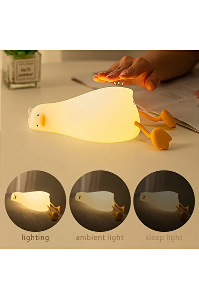 Choice lying flat duck Rechargeable LED Night Light Cute Duck Silicone Pattin...