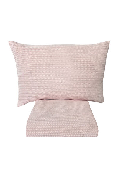 PAMUKA Light Pink Knitted Patterned Pique Set - Single
