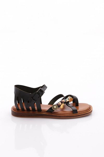 DGN Women's Closed Back Star Decorated Sandals Black 4183289