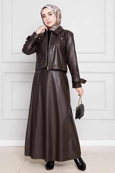 Sevitli Bitter Brown Jacket Δερμάτινο Σετ