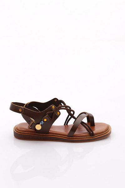 DGN 310 Women's Flip Flops Beaded Sandals Dark Brown 4213289