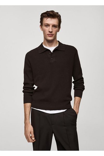 MANGO Man Poloshirt aus gerippter Baumwolle