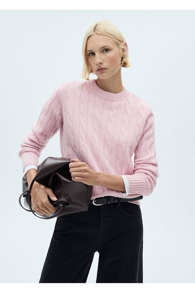 MANGO Woman Pulover de lână cu model tricotat