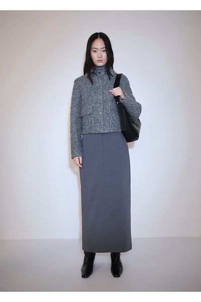 MANGO Woman Bouclé-Jacke mit Taschen