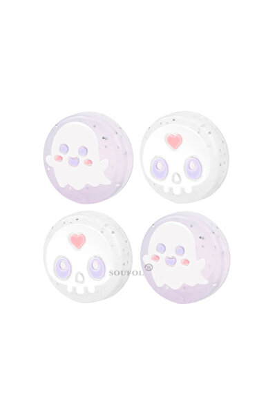 Choice أغطية سيليكون لطيفة على شكل أشباح كرتونية، 4 قطع، متوافقة مع جهاز PS V...