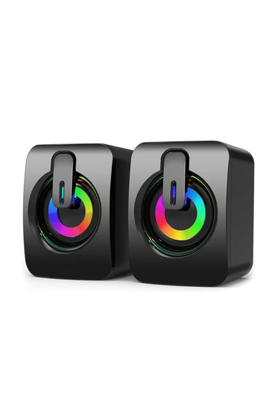 Choice Black-Light Computer Speakers PC Sound Box HIFI Stereo Microphone USB Wired Caixa De Som with LED Li