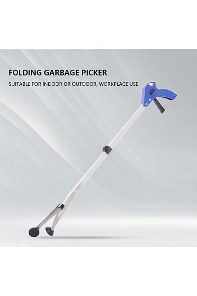 VKTECH 1pc Aluminum Alloy Grabber Reacher Tool Folding Garbage Clip Picker Extended Picker Pliers Sanita...