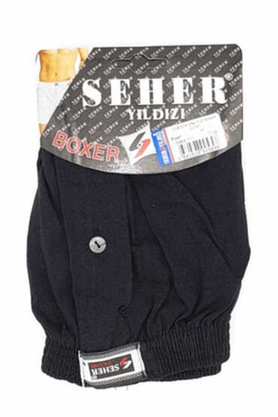 Seher Yıldızı Seher 0008 Men's Black Plain Boxers - Pack of 10