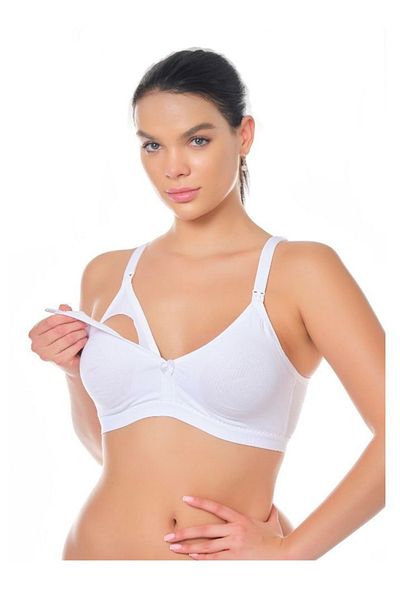 Lunary Openable White Nursing Bra for Mothers - Women's Underwear
