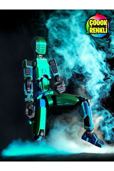 Suelo Butik Titan 13 Premium Çift Renk Yeşil Mavi Tüm Eklemleri Hareketli Robot Dummy Aksiyon Figürü T13 Robot