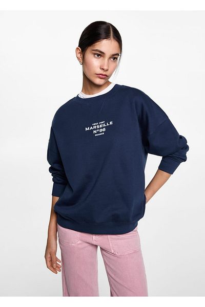 Mango Teen Hanorac din bumbac cu model