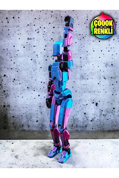 Suelo Butik Titan 13 Premium Çift Renk Mavi Mor Tüm Eklemleri Hareketli Robot Dummy Aksiyon Figürü T13 Oyuncak