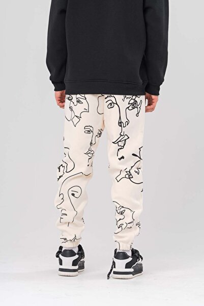 go gang own Face Elastic Waist and Leg Raised Tracksuit Bottom