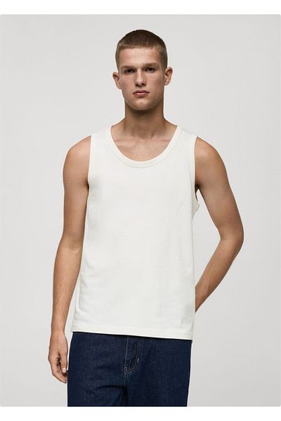MANGO Man 100% Cotton Halterneck Blouse