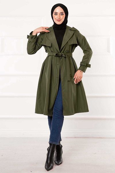 EBRUTESETTÜR Portable Belted Button Detailed Trench