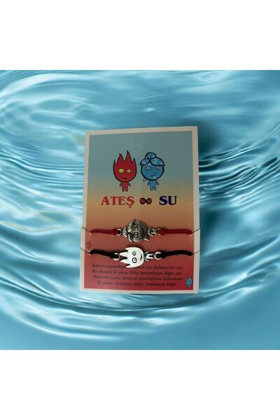 ZESECOLLECTION Çiftler ve Arkadaşlar İçin Ateş & Su Bileklik Seti