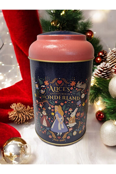 Maflen Alice Harikalar Diyarı Masalı Baskılı Metal Saklama Kutusu