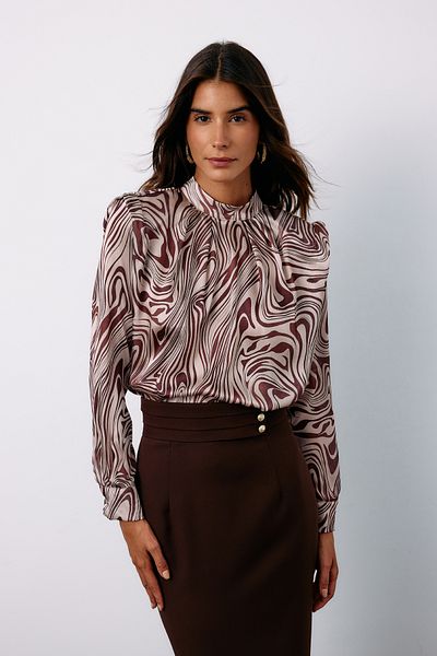 Sateen Bluză căptușită cu model de nurcă