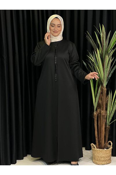Butik büyük beden Seasonal Ferace with Embroidery Detail