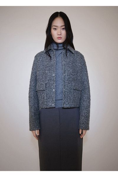 MANGO Woman Bouclé-Jacke mit Taschen