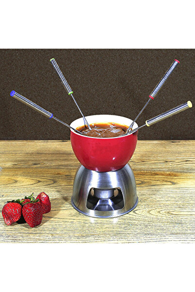 Choice 6Pcs Stainless Steel Chocolate Fork Cheese Pot Hot Forks Cake Fruit Dessert Fork Set Fondue Bbq M...