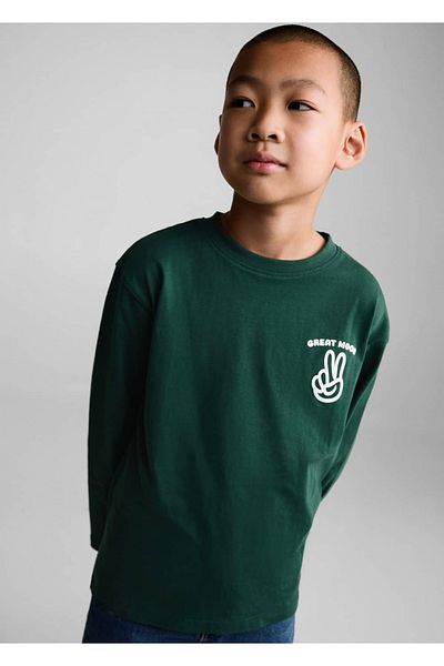 MANGO Kids Gemustertes Langarm-T-Shirt