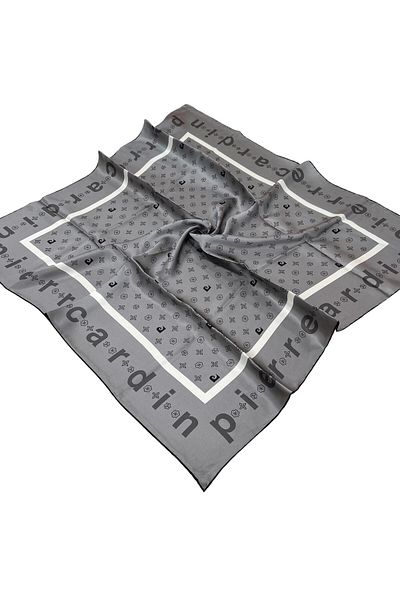 Pierre Cardin Eșarfă din mătase twill gri - 8940438-912
