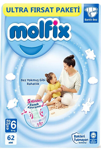 Molfix MOLFİX 6 NUMARA 62Lİ ULTRA FIRSAT PAKETİ BEBEK BEZİ