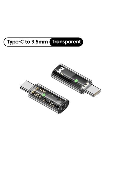 Choice محول سماعة رأس شفاف من USB Type C إلى 3.5 مم، محول صوت USB C ذكر إلى 3.5 جاك لهاتف iPhone