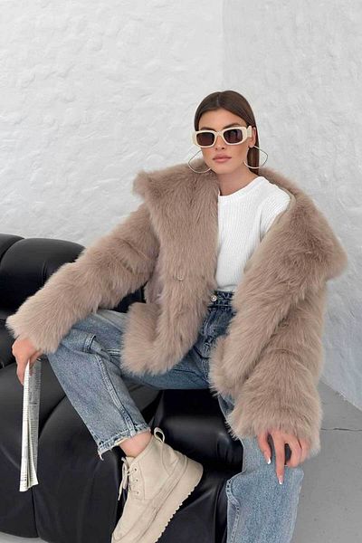 Big Love Premium Faux Fur Coat with Shawl Collar Lining