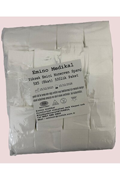 Emino Yüksek Emişli Spanç Nonwoven 5 X 5 8 Kat 500 Adetlik Paket