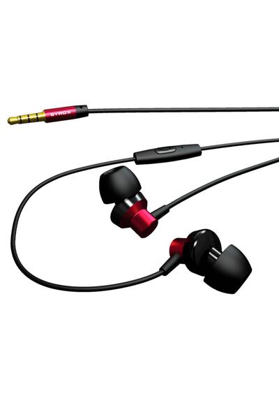 Syrox K15 Mikrofonlu Kablolu Ekstra Bass Kulaklık(KIRMIZI)