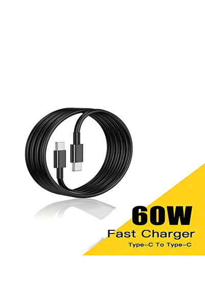 Choice كابل شحن سريع PD بقوة 60 واط، أسود، بطول 1 متر، USB C إلى Type C، مناس...