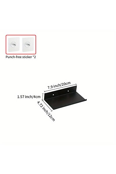 Choice أرفف عائمة سوداء مقاس 7.9 بوصة، سهلة التركيب على الحائط، ذاتية اللصق، ...