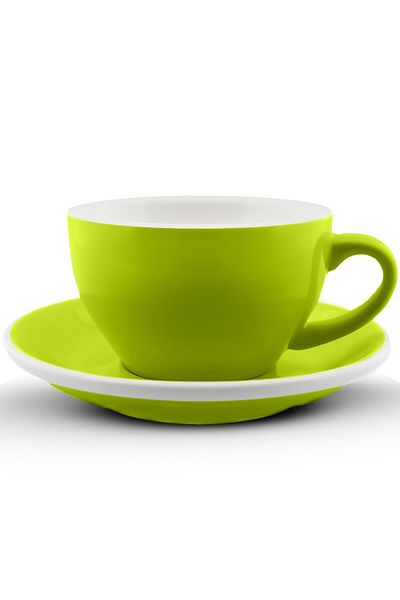 MIBRU Coffee ceramic cup with plate 200ml pistachio