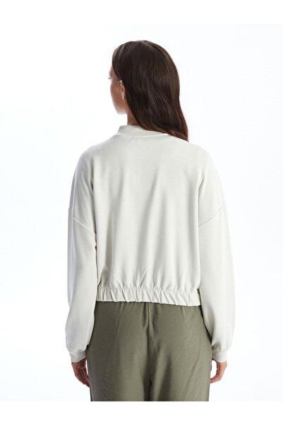 LC Waikiki LCW Vision Kolej Yaka Oversize Kadın Fermuarlı Sweatshirt