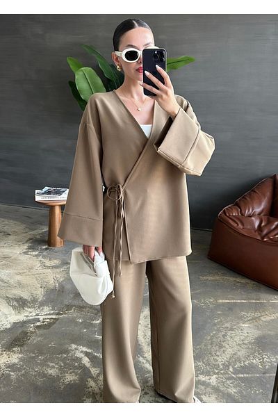 Melike Bakar Boutique Double Crepe Kimono Set