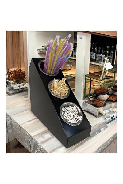 decorelax 3 Katlı Pipetlik Karıştırıcı Şeker Çatal Bıçak Kaşıklık Organizer K...