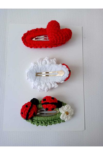 Kadın Girişimciler Atölyesi Red Grace 3-Piece Organic Niche Handmade Snap Buckle