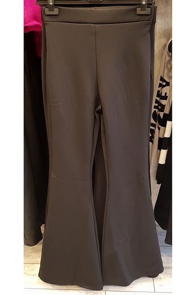 aryam butik Women's Black Flexible Lycra High Waist Non-Showing Crepe Gathering Flared Leg Leggings Pants